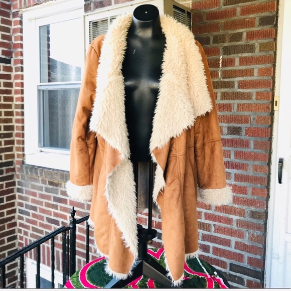 roman’s Jackets & Blazers - Roman’s Open Front Shearling Coat